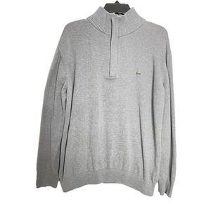 Lacoste 1/4 Zip Mock Neck Pullover Sweater Size 7 (XXL) Classic‎ Preppy Golf